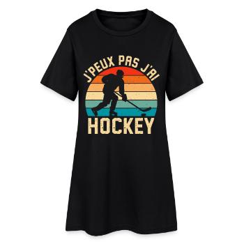 J'Peux Pas J'Ai Hockey Retro Hockey sur Glace - Women’s T-Shirt Dress - black - Front