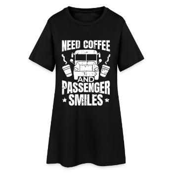 Besoin de café et de sourires des passagers - Robe T-shirt Femme - noir - Devant