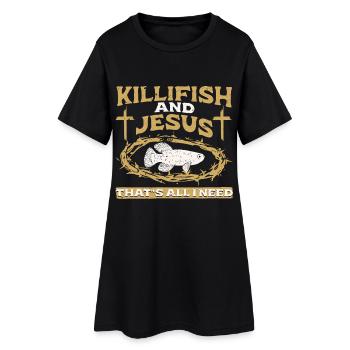 Toothcarp Killfish Toothed carp - Women’s T-Shirt Dress - black - Front