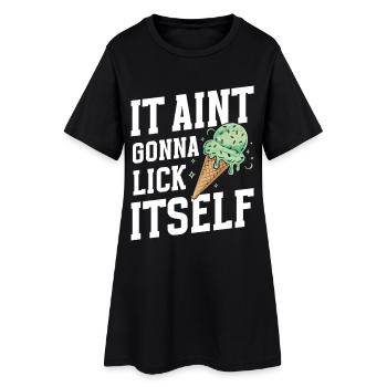 Minz-Schokoladen-Chip-Waffel-Dessert Italienisches Dessert - Frauen T-Shirt-Kleid - Schwarz - Vorne