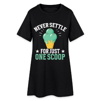 Mint Chocolate Chip Cream Scoop Fresh Mint - Women’s T-Shirt Dress - black - Front
