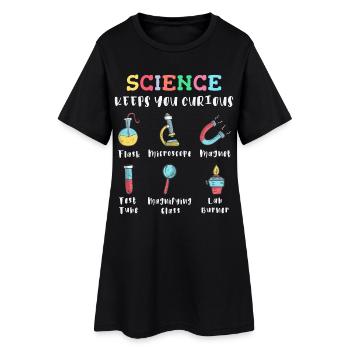 La science suscite la curiosité - Robe T-shirt Femme - noir - Devant