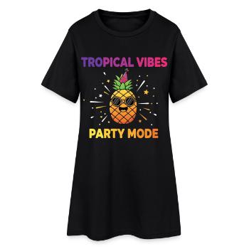 Fête Tropical Vibes Ananas - Robe T-shirt Femme - noir - Devant
