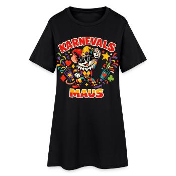 Karnevalsmaus Köln Fasching Lustig - Frauen T-Shirt-Kleid - Schwarz - Vorne