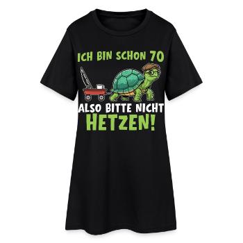 70th Anniversary Turtle 70th Birthday Gift - Women’s T-Shirt Dress - black - Front