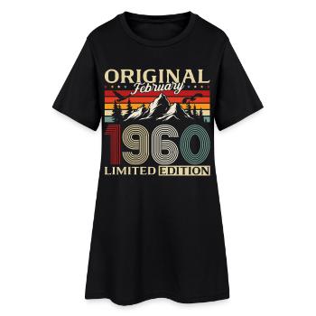 66th Birthday February 1960's Vintage Vintage - Women’s T-Shirt Dress - black - Front