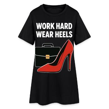 Business Babe : Talons à la Travail Dur - Robe T-shirt Femme - noir - Devant