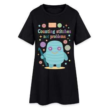 Compter les mailles sans problème Drôle d’amoureuse du crochet - Robe T-shirt Femme - noir - Devant
