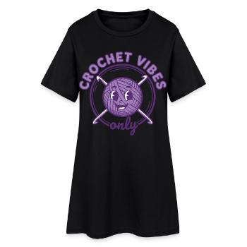 Vibrons au crochet : seulement des vibrons drôles pour amateurs de crochet - Robe T-shirt Femme - noir - Devant