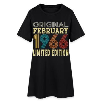 Original Février 1966 60 ans 60e Anniversaire  - Robe T-shirt Femme - noir - Devant