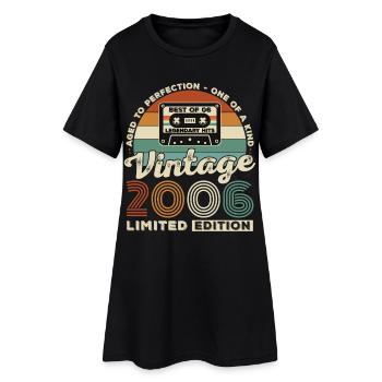 2006 Vintage Rétro Cadeau d’anniversaire - Robe T-shirt Femme - noir - Devant