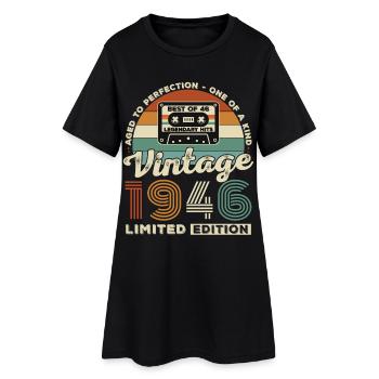 1946 Vintage Rétro Cadeau D'anniversaire - Robe T-shirt Femme - noir - Devant