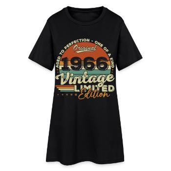 1966 Vintage Rétro Cadeau D'anniversaire - Robe T-shirt Femme - noir - Devant