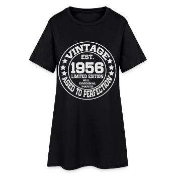 1956 Jahrgang Retro Geburtstag Geschenk - Frauen T-Shirt-Kleid - Schwarz - Vorne