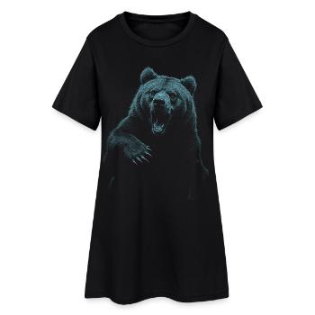 Grizzly Bear Hiking Camping Vintage Brown Bear - Women’s T-Shirt Dress - black - Front