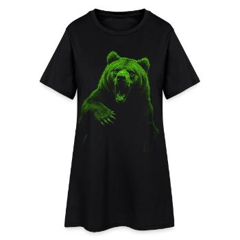 Grizzly Bear Hiking Camping Vintage Brown Bear - Women’s T-Shirt Dress - black - Front