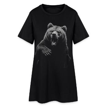 Grizzly Bear Hiking Camping Vintage Brown Bear - Women’s T-Shirt Dress - black - Front