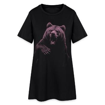 Grizzly Bear Hiking Camping Vintage Brown Bear - Women’s T-Shirt Dress - black - Front