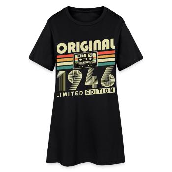 Original 1986 Vintage Vintage Anniversaire Rétro - Robe T-shirt Femme - noir - Devant