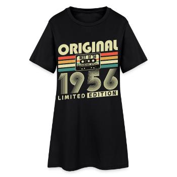 Original 1956 Vintage Vintage Anniversaire Rétro - Robe T-shirt Femme - noir - Devant