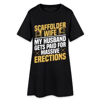  Scaffolder Wife Construction Worker Scaffolding - Women’s T-Shirt Dress - black - Front