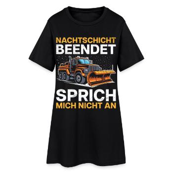 Service d’hiver SERVICE DE NUIT TERMINÉ Fun - Robe T-shirt Femme - noir - Devant