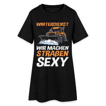 SERVICE D’HIVER NOUS RENDONS LES RUES SEXY Drôle - Robe T-shirt Femme - noir - Devant