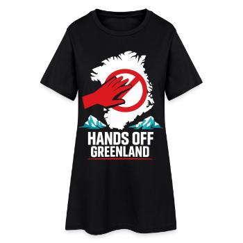 Cadeau drôle Mains Libres du Groenland - Robe T-shirt Femme - noir - Devant