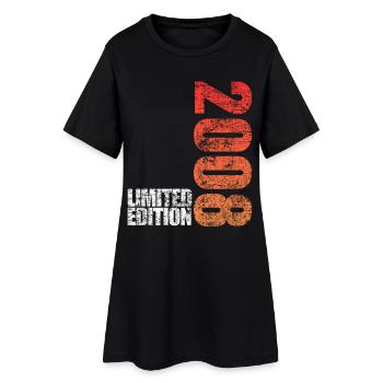Limited Edition 2008 18. Geburtstag Geschenk - Frauen T-Shirt-Kleid - Schwarz - Vorne