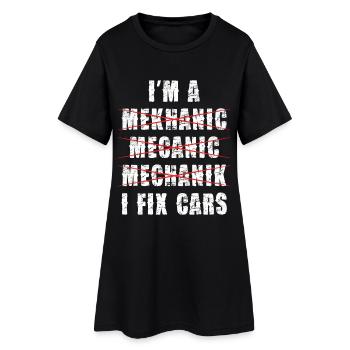 Humour de mécanicien de voitures Je répare - Robe T-shirt Femme - noir - Devant