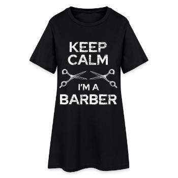 Reste calme Barbier Je suis coiffeur - Robe T-shirt Femme - noir - Devant