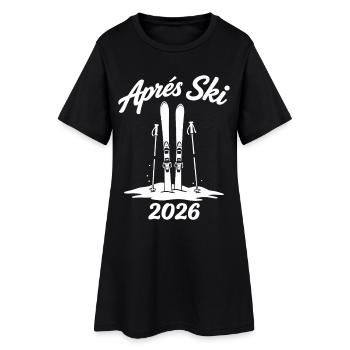 APRES SKI 2026 Fête de Piste d’Hiver - Robe T-shirt Femme - noir - Devant