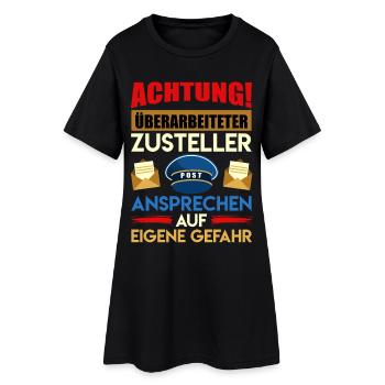 Facteurs ATTENTION ! LIVREUR RÉVISÉ - Robe T-shirt Femme - noir - Devant