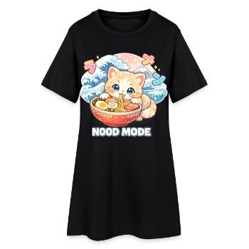 Ramen Nouilles Kawaii Chat - Robe T-shirt Femme - noir - Devant