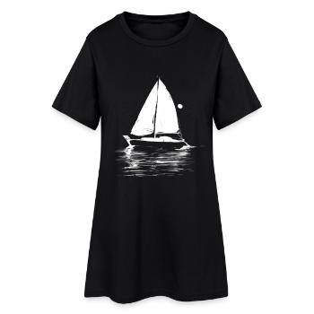 Graphismes de voiliers - Robe T-shirt Femme - noir - Devant
