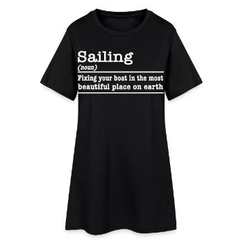 Drôle de dicton, naviguer pour les marins - Robe T-shirt Femme - noir - Devant