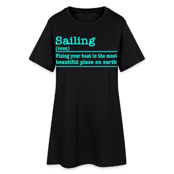 Drôle de dicton, naviguer pour les marins - Robe T-shirt Femme - noir - Devant