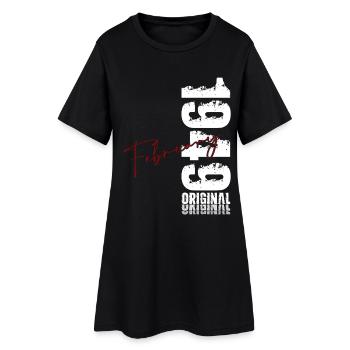 77. Geburtstag Februar 1949 Original Jahrgang - Frauen T-Shirt-Kleid - Schwarz - Vorne