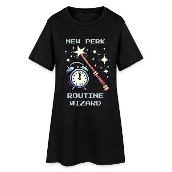 Routine Wizard | Sozialarbeit Alltag - Frauen T-Shirt-Kleid - Schwarz - Vorne