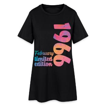Février 1966 60e Anniversaire 60 ans Vintage Rétro - Robe T-shirt Femme - noir - Devant