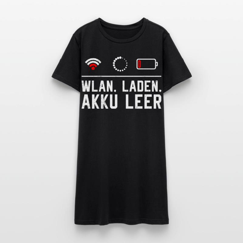 Coder WiFi. LOADING. BATTERY EMPTY FUNNY Women’s T-Shirt Dress