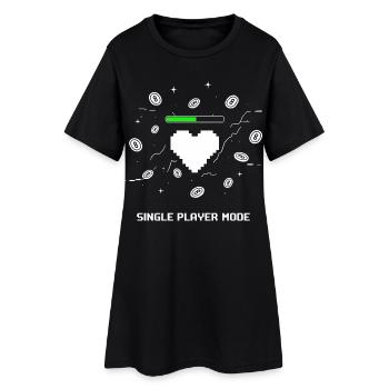 Single Player Mode Gamer Herz - Frauen T-Shirt-Kleid - Schwarz - Vorne