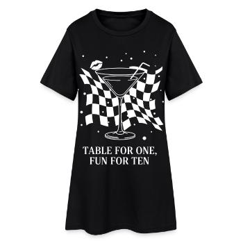 Table For One Martini Party - Frauen T-Shirt-Kleid - Schwarz - Vorne