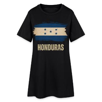 Drapeau du grunge hondurais, j’adore le Honduras - Robe T-shirt Femme - noir - Devant