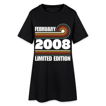 Limited Edition 2008 18. Geburtstag Geschenk - Frauen T-Shirt-Kleid - Schwarz - Vorne