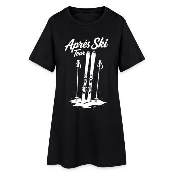 Après-ski tour Skiing Winter holiday Group - Women’s T-Shirt Dress - black - Front