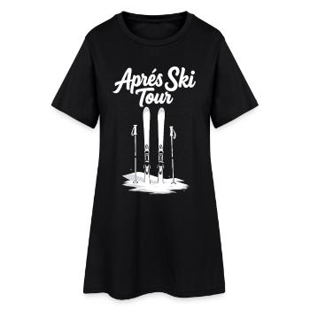 Après-ski tour Skiing Winter holiday Group - Women’s T-Shirt Dress - black - Front