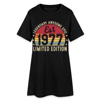 49th Anniversary - Vintage Gift 1977 - Women’s T-Shirt Dress - black - Front
