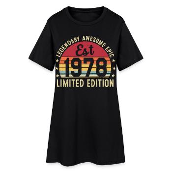 48ème anniversaire - Cadeau Vintage 1978 - Robe T-shirt Femme - noir - Devant
