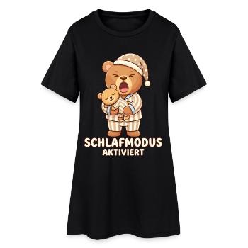 Chemise de nuit Pyjama de nuit Ours en peluche Mode veille - Robe T-shirt Femme - noir - Devant